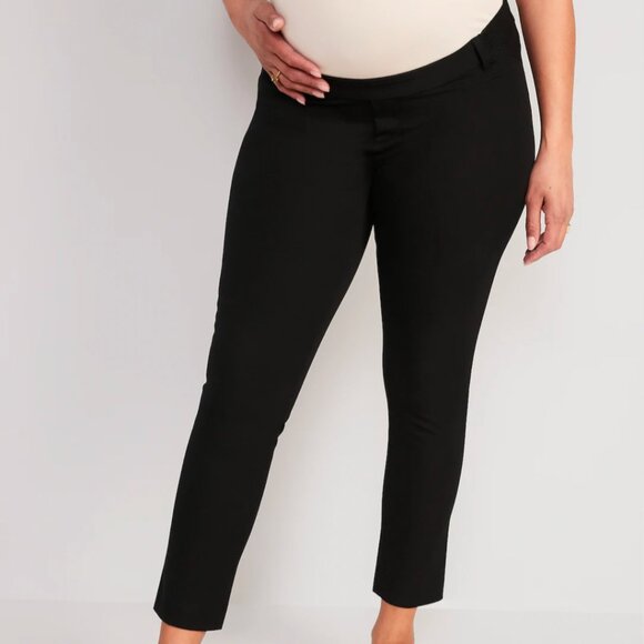 Old Navy Maternity Side-Panel Pixie Ankle Pants in Black Jack - Picture 1 of 4